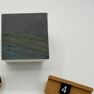 Load image into Gallery viewer, READY TO SHIP ABSTRACT ART MARBLING PAPER ON WOODEN CUBES