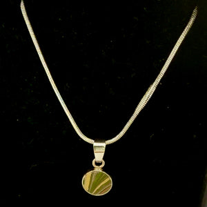 Load image into Gallery viewer, MADE TO ORDER MARBLED BALLET SLIPPER LEATHER STERLING SILVER NECKLACE