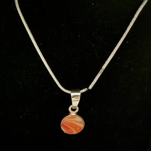Load image into Gallery viewer, MADE TO ORDER MARBLED BALLET SLIPPER LEATHER STERLING SILVER NECKLACE