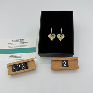 Load image into Gallery viewer, READY TO SHIP MARBLED BALLET SLIPPER LEATHER STAINLESS STEEL HOOP EARRINGS 20MM