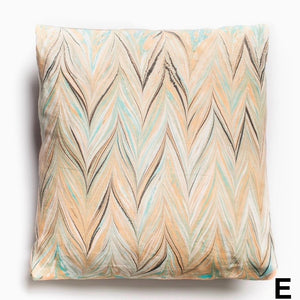 Load image into Gallery viewer, MADE TO ORDER MARBLED LINEN PIPED ENVELOPE CLOSURE CUSHIONS