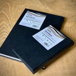 Load image into Gallery viewer, British made, quality 140gsm acid free cartridge paper sketchbook