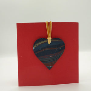 Load image into Gallery viewer, READY TO SHIP MARBLING LEATHER HEART DECORATION CARD
