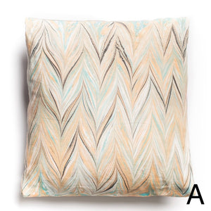 Load image into Gallery viewer, Marbled Linen Cushion - Chevron
