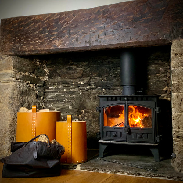 LEATHER FIRESIDE STORAGE