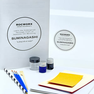 Load image into Gallery viewer, Blue ink marbling paper craft kit
