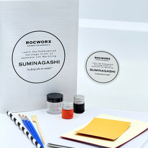 Load image into Gallery viewer, Orange ink marbling paper craft kit
