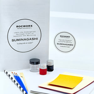 Load image into Gallery viewer, Red ink marbling paper craft kit 
