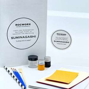 Load image into Gallery viewer, Yellow ink marbling paper craft kit
