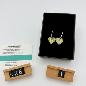 Load image into Gallery viewer, READY TO SHIP MARBLED BALLET SLIPPER LEATHER STAINLESS STEEL HOOP EARRINGS 20MM
