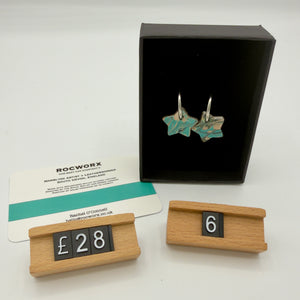 Load image into Gallery viewer, READY TO SHIP MARBLED BALLET SLIPPER LEATHER STAINLESS STEEL HOOP EARRINGS 20MM
