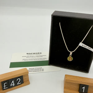 Load image into Gallery viewer, READY TO SHIP MARBLED BALLET SLIPPER LEATHER STERLING SILVER NECKLACE
