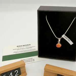 Load image into Gallery viewer, READY TO SHIP MARBLED BALLET SLIPPER LEATHER STERLING SILVER NECKLACE
