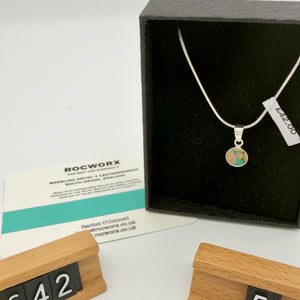 Load image into Gallery viewer, READY TO SHIP MARBLED BALLET SLIPPER LEATHER STERLING SILVER NECKLACE
